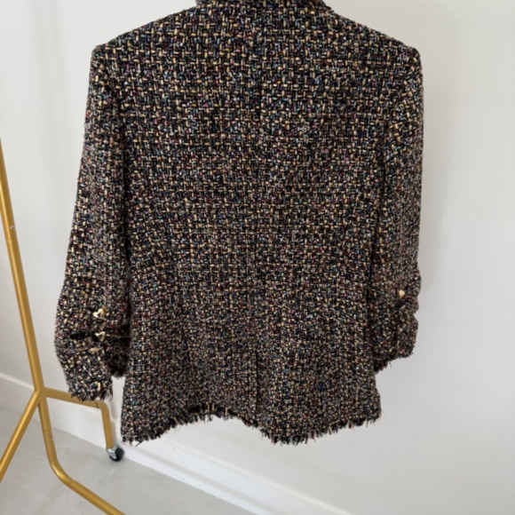 Cinq a Sept Khloe Tweed Blazer Multi Colored Heart Buttons Size 6 - Picture 11 of 15